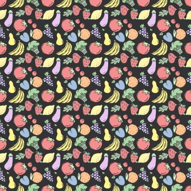 Kusursuz yemek kalıbı. Doodle yemek illüstrasyonu. Elle çizilmiş yemek geçmişi