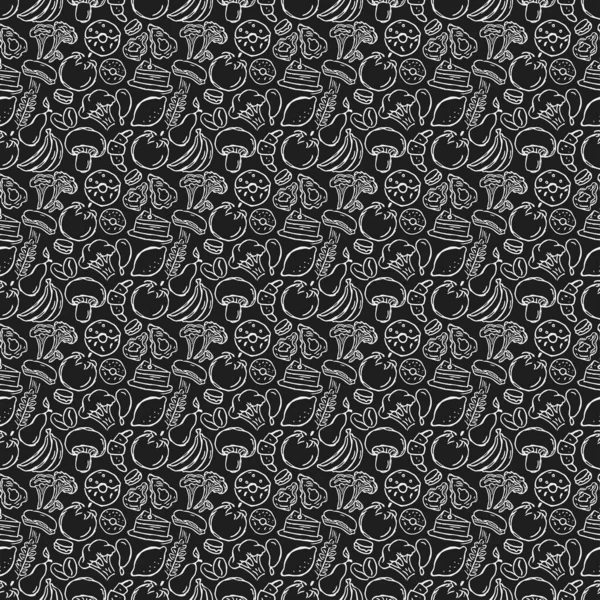 Kusursuz yemek kalıbı. Doodle yemek illüstrasyonu. Elle çizilmiş yemek geçmişi