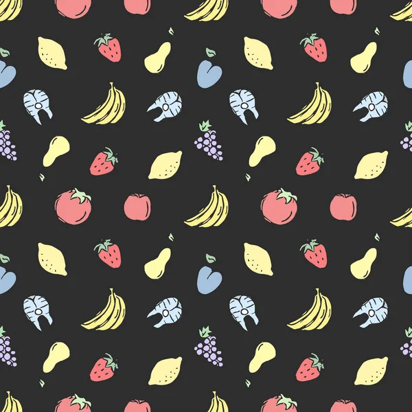 Seamless Pattern Food Icons Doodle Food Pattern Food Background — Stock Photo, Image