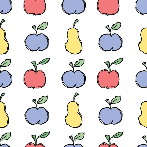 Seamless food background. Drawing food pattern