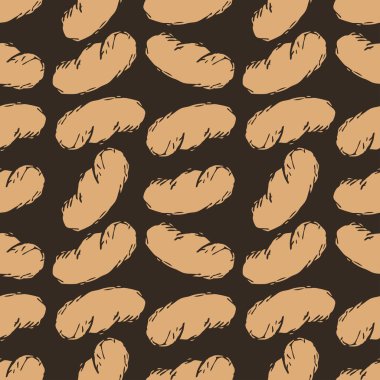 Ekmek simgeleriyle kusursuz desen. Ekmek arkaplanı