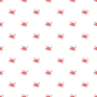 Yengeçlerde pürüzsüz desen. Yengeç simgeleriyle karalama vektör arkaplanı. Vintage yengeç deseni