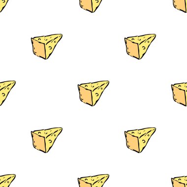 Kusursuz peynir deseni. Peynirle karalama arkaplanı çiziliyor