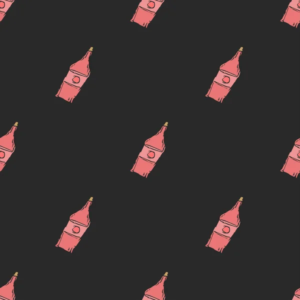 シームレスなワインパターン アルコール入りベクトルドアイラスト ワインの背景 — ストックベクタ