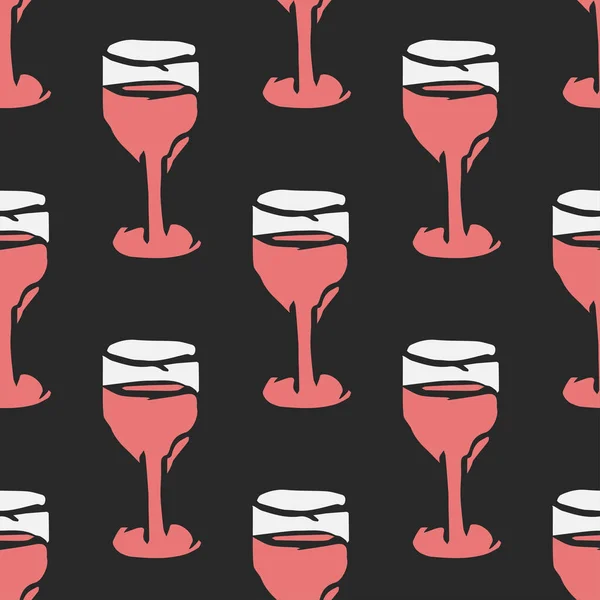 Безшовний Візерунок Вина Векторна Каракулі Ілюстрація Алкоголем Вино Фон — стоковий вектор
