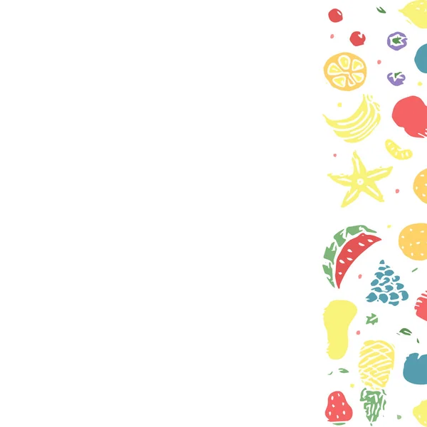 Ζωγραφισμένο Φόντο Τροφίμων Εικονογράφηση Doodle Τροφίμων Θέση Για Κείμενο — Διανυσματικό Αρχείο