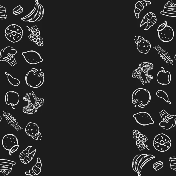 Menggambar Latar Belakang Makanan Ilustrasi Makanan Dengan Tempat Untuk Teks — Stok Foto