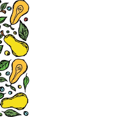 Metin için yeri olan armut arkaplan. Armut çizimi