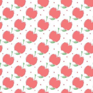 Kusursuz elma deseni. Kırmızı elmalarla renksiz karalama deseni