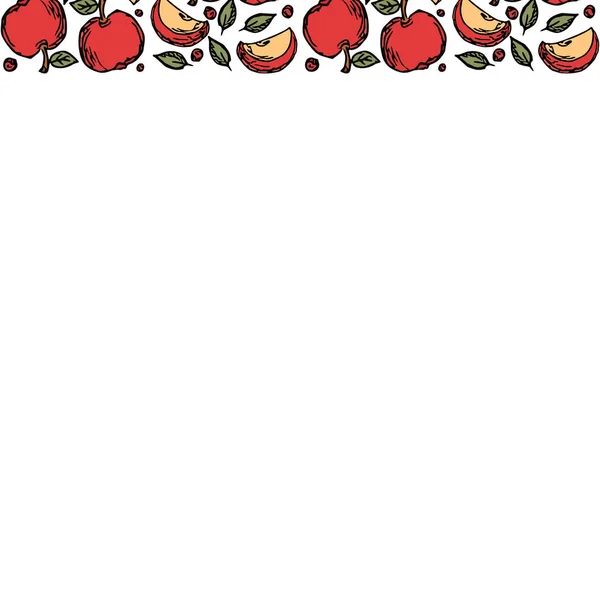 Фон Apple Місцем Тексту Мальована Яблучна Ілюстрація — стокове фото