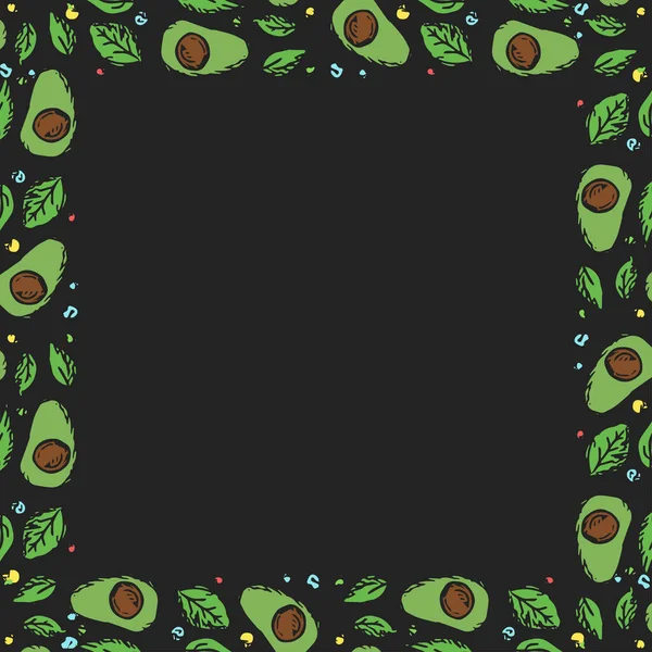 Avocado Hintergrund Mit Platz Für Text Gezeichnete Avocado Illustration — Stockfoto