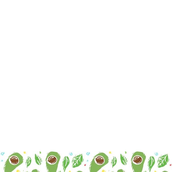 Avocado Achtergrond Met Plaats Voor Tekst Tekende Avocado Illustratie — Stockfoto