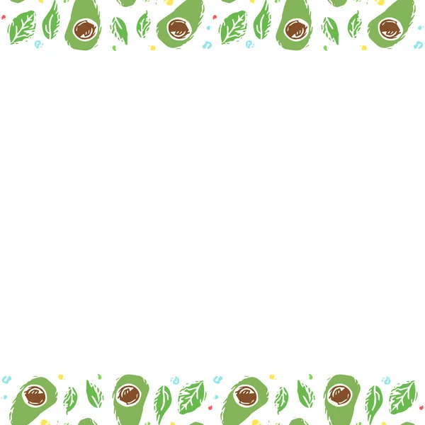 Avocado Hintergrund Mit Platz Für Text Gezeichnete Avocado Illustration — Stockfoto