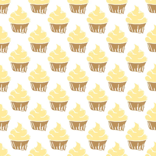 Płynny Wzór Tortu Słodycze Tło Cukierków Ilustracja Bazgrołów Słodyczami Ikonami — Zdjęcie stockowe