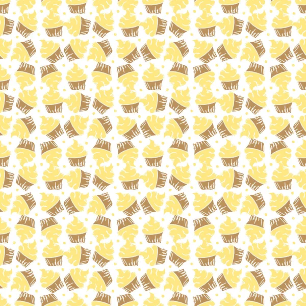 Seamless cake pattern. Sweets and candy background. Doodle illustration with sweets and candy icons