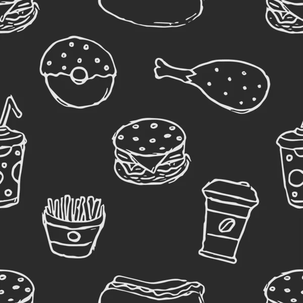 패스트푸드 패스트 푸드의 Doodle Fastfood 아이콘 식품의 — 스톡 사진