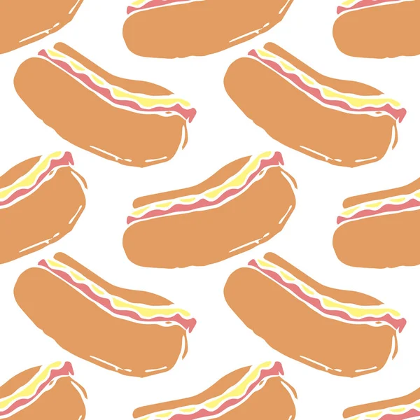 Seamless Fast Food Pattern Fast Food Background — Stock Photo, Image