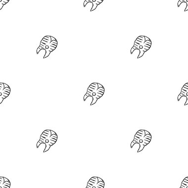 Kusursuz balık deseni. Balık arka planı çizilmiş. Deniz ürünleri illüstrasyonu