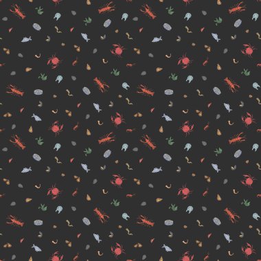 Kusursuz deniz ürünleri deseni. Deniz mahsulleri arkaplanı