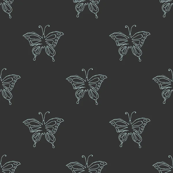 Seamless Butterfly Pattern Drawn Butterfly Background — Stock Photo, Image