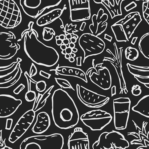 Здорове Харчування Мальований Фон Здорової Їжі — стоковий вектор