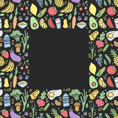 Sağlıklı besin. Sağlıklı gıda geçmişi çizilmiş