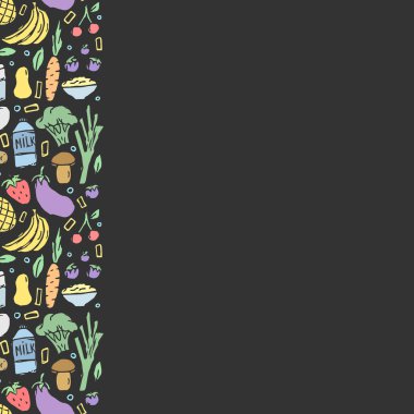 Sağlıklı besin. Sağlıklı gıda geçmişi çizilmiş