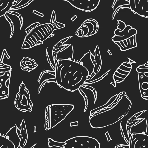 无缝食物的图案 Doodle Food Background — 图库矢量图片