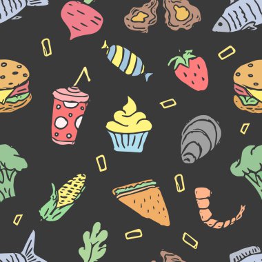 Kusursuz yemek kalıbı. Karalama yemek arka planı