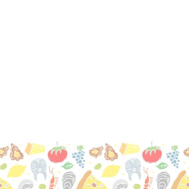 Yazılı İtalyan yemek çerçevesi. Doodle italyan yemek geçmişi