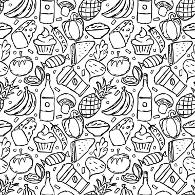 Kusursuz yemek kalıbı. Gıda arkaplanı çizildi