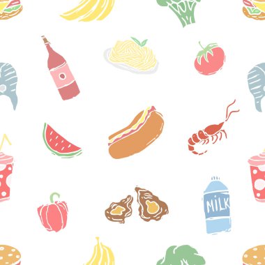 Kusursuz yemek kalıbı. Gıda arkaplanı çizildi