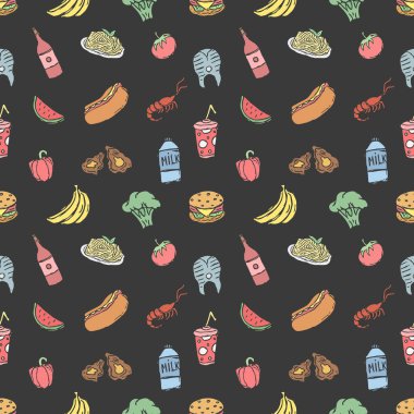 Kusursuz yemek kalıbı. Gıda arkaplanı çizildi