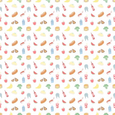 Kusursuz yemek kalıbı. Gıda arkaplanı çizildi