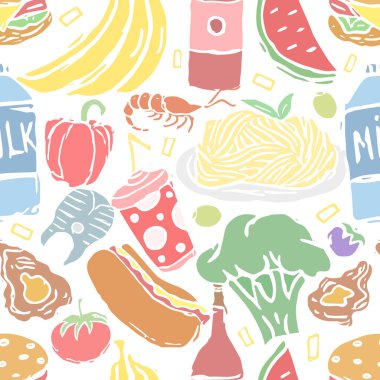 Kusursuz yemek kalıbı. Gıda arkaplanı çizildi