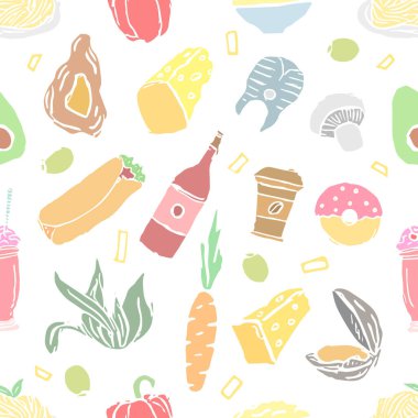 Kusursuz yemek kalıbı. Gıda arkaplanı çizildi