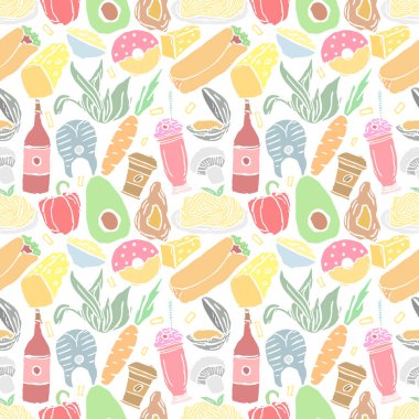 Kusursuz yemek kalıbı. Gıda arkaplanı çizildi