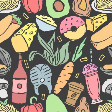 Kusursuz yemek kalıbı. Gıda arkaplanı çizildi