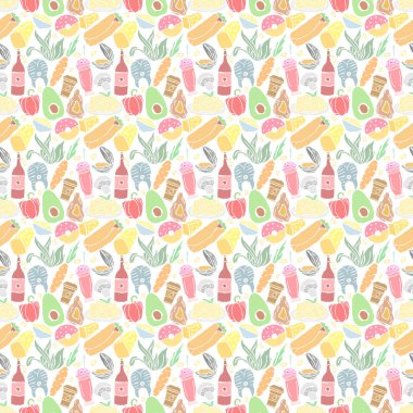 Kusursuz yemek kalıbı. Gıda arkaplanı çizildi