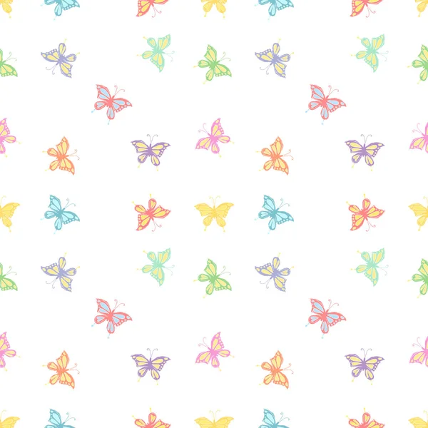 Patrón Mariposa Sin Costuras Fondo Mariposa Dibujado — Foto de Stock