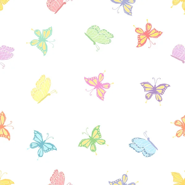 Patrón Mariposa Sin Costuras Fondo Mariposa Dibujado —  Fotos de Stock