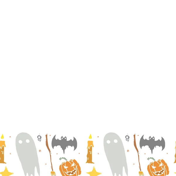 Moldura Halloween Doodle Halloween Fundo Com Lugar Para Texto — Fotografia de Stock