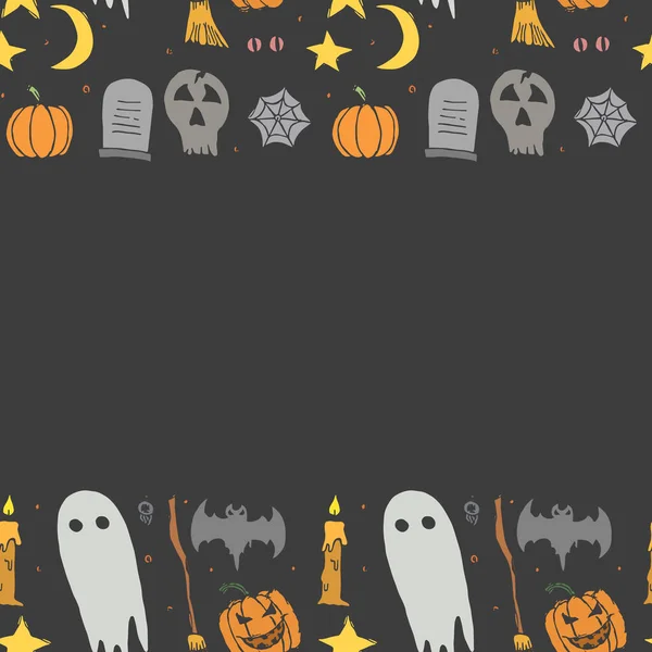 Cadre Halloween Doodle Halloween Fond Avec Place Pour Texte — Photo