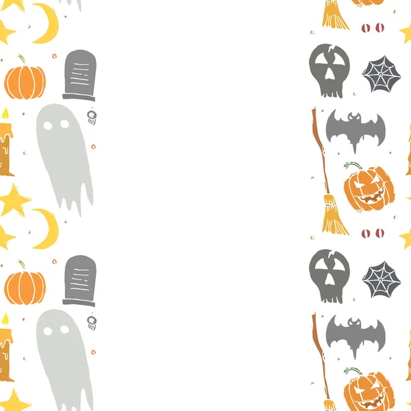 Cornice Halloween Doodle Halloween Sfondo Con Posto Testo — Foto Stock