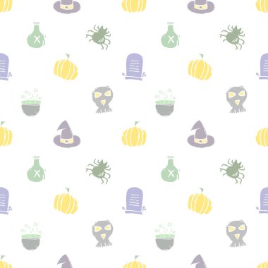 Seamless Halloween pattern. Doodle Halloween background