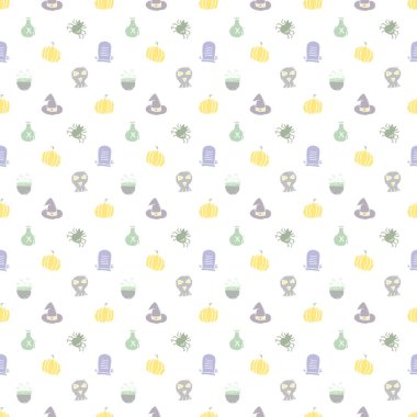Seamless Halloween pattern. Doodle Halloween background