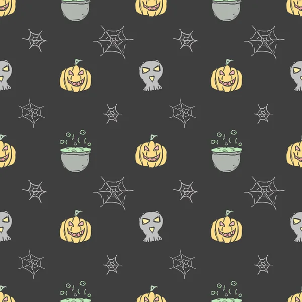 Seamless Halloween Pattern Doodle Halloween Background — 图库照片