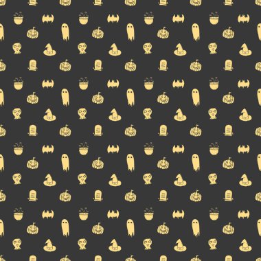 Seamless Halloween pattern. Doodle Halloween background