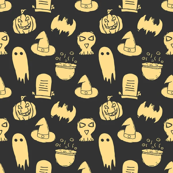 Seamless Halloween Pattern Doodle Halloween Background — Stock Fotó