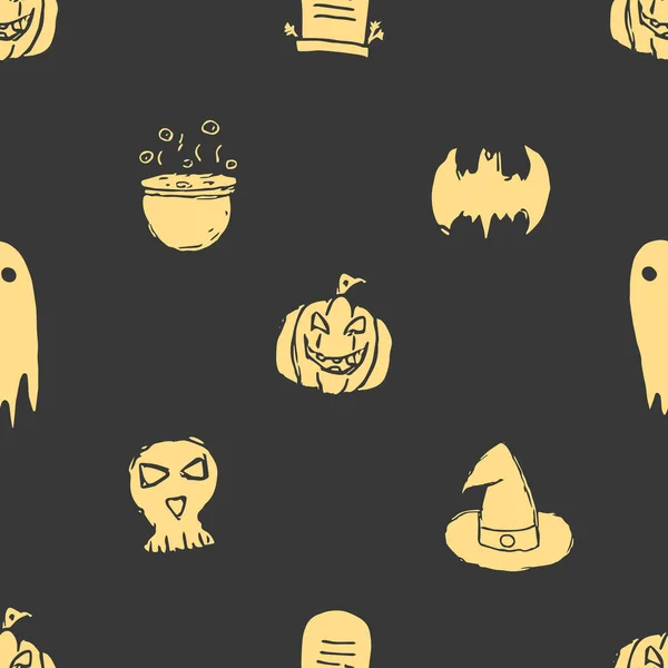 Seamless Halloween Pattern Doodle Halloween Background — Fotografia de Stock
